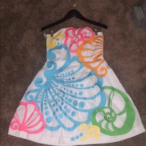 LILLY PULITZER White/color embroidered dress